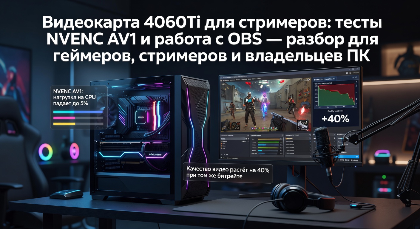 Видеокарта 4060Ti для стримеров: тесты NVENC AV1 и работа с OBS — разбор для геймеров, стримеров и владельцев ПК