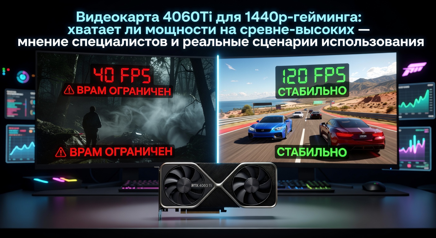 Видеокарта 4060Ti для 1440p-гейминга: хватает ли мощности на средне-высоких — мнение специалистов и реальные сценарии использования