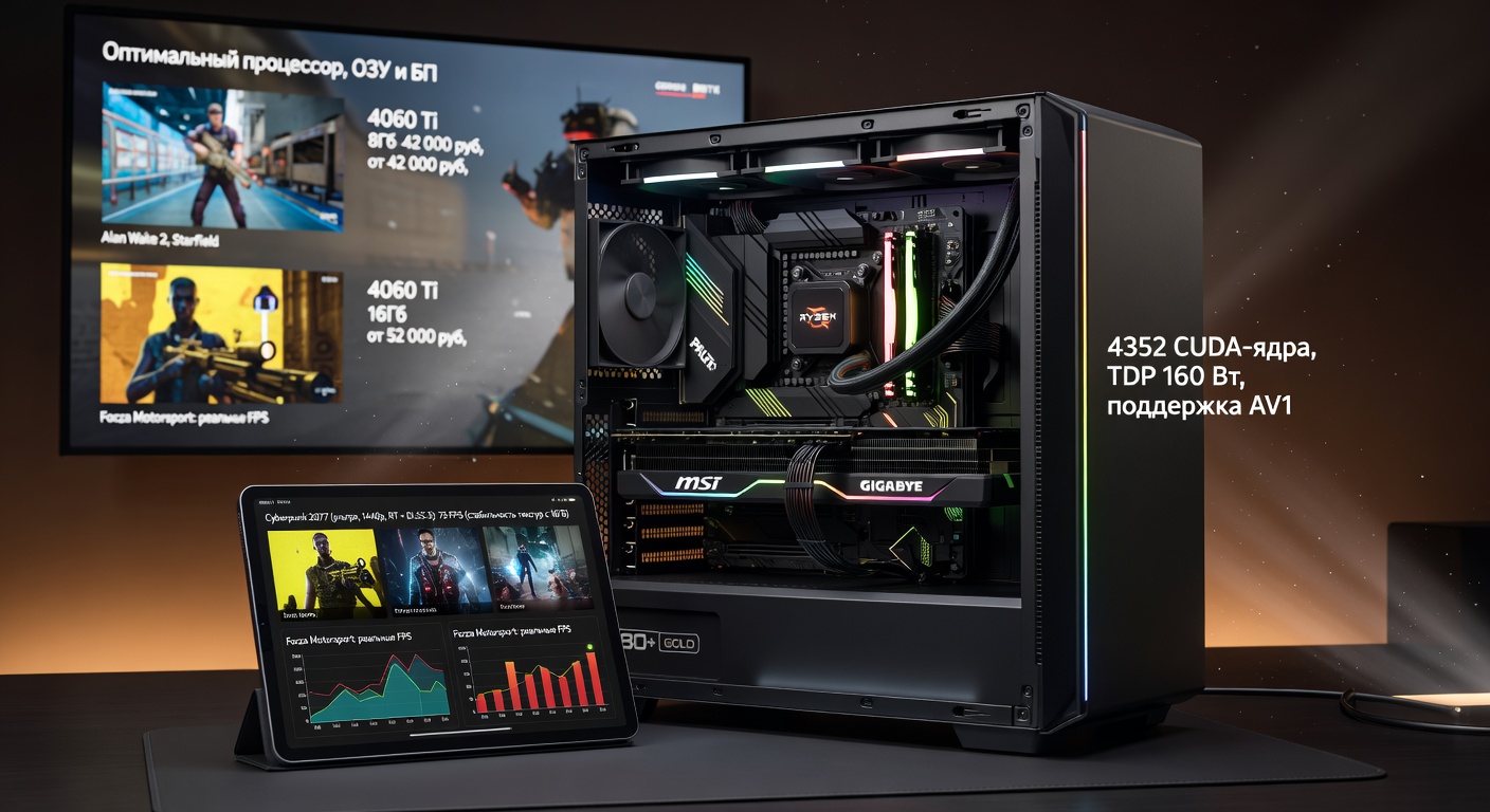 Сборка ПК с видеокартой 4060Ti: оптимальный процессор, ОЗУ и БП — практический разбор с тестами в актуальных играх
