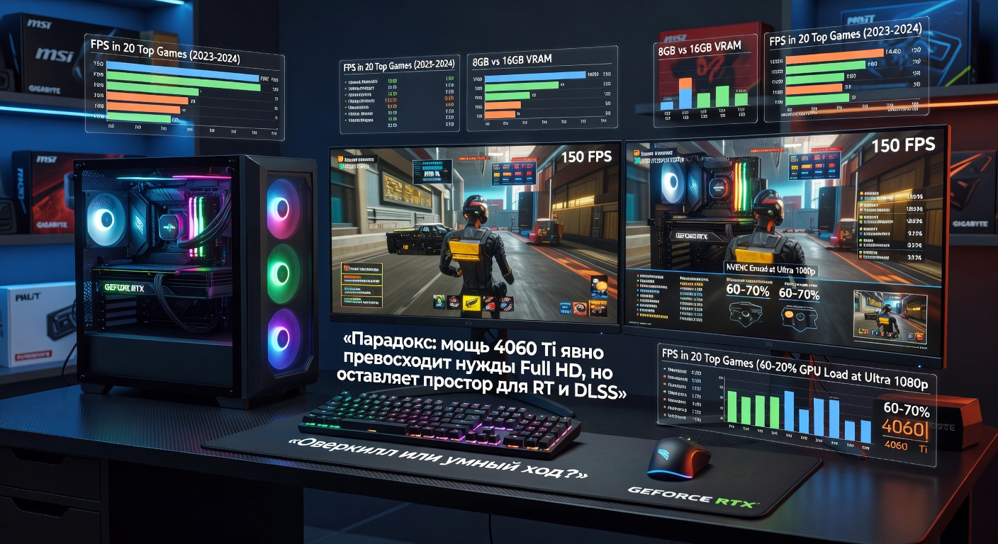 Видеокарта 4060Ti на 1080p-мониторе: имеет ли смысл такая мощная карта — разбор для геймеров, стримеров и владельцев ПК