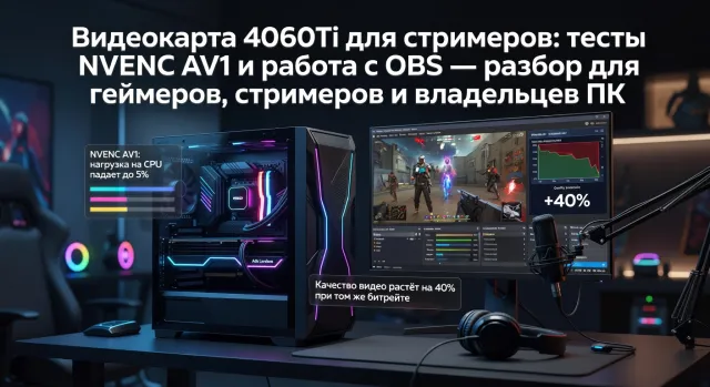 Видеокарта 4060Ti для стримеров: тесты NVENC AV1 и работа с OBS — разбор для геймеров, стримеров и владельцев ПК
