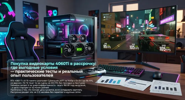 Покупка видеокарты 4060Ti в рассрочку: где выгодные условия — практические тесты и реальный опыт пользователей