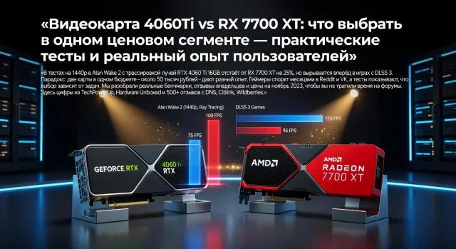 Видеокарта 4060Ti vs RX 7700 XT: что выбрать в одном ценовом сегменте — практические тесты и реальный опыт пользователей