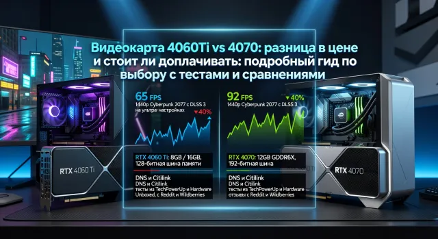 Видеокарта 4060Ti vs 4070: разница в цене и стоит ли доплачивать: подробный гид по выбору с тестами и сравнениями